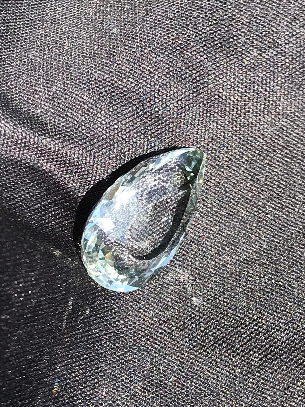 Topaz Untreated Pear 17.30 cts~Beautiful light Blue Hue~Top Cut, Excellent for