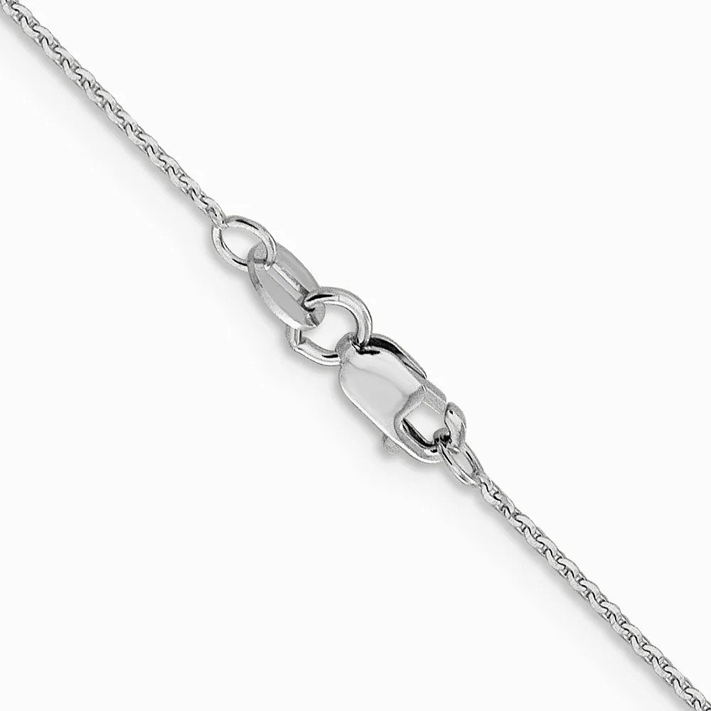 14K White Gold 1.0 Mm Diamond-Cut Cable Chain Necklace 16″-24″