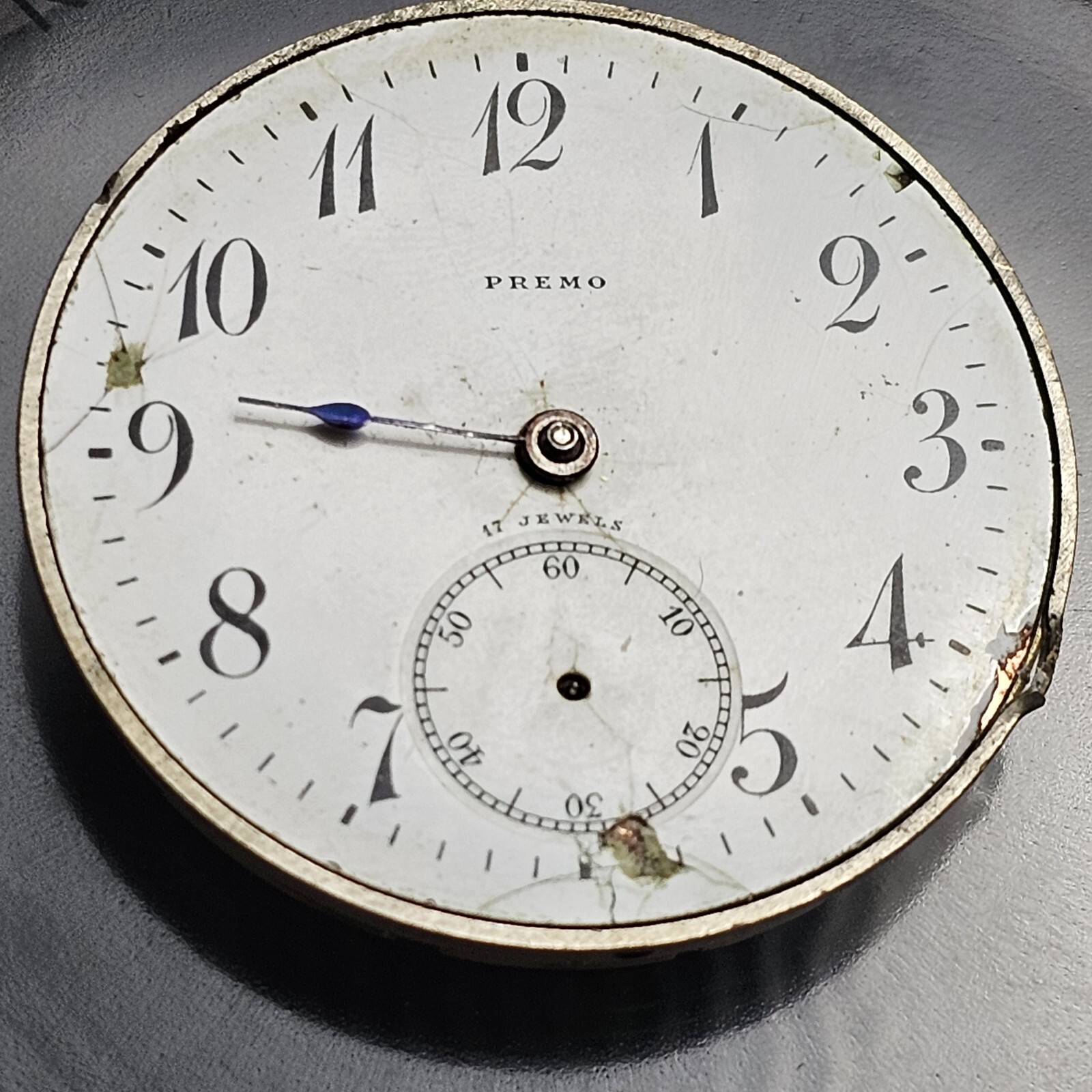 1912 Dietrich Gruen & Sons Premo 8s 17 Jewel Mechanical Pocket Watch Movement