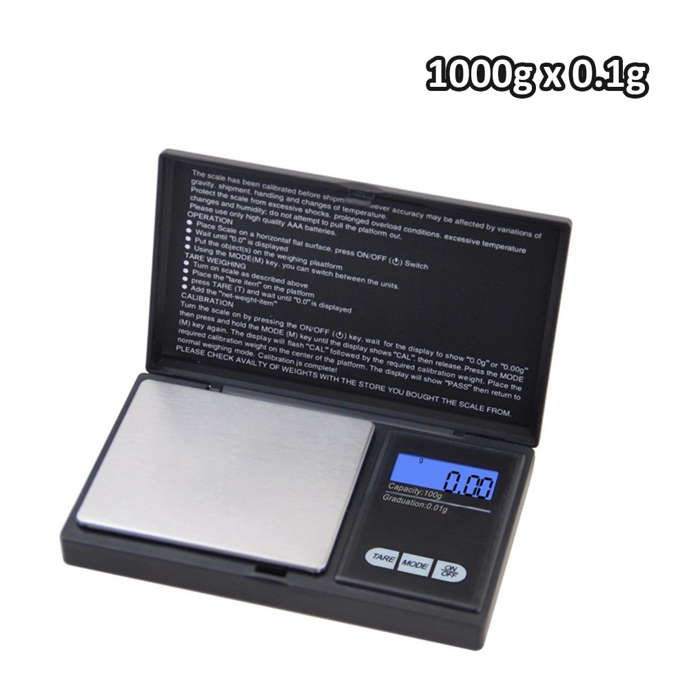 Digital Jewelry Scale 1000g x 0.1g Precision Pocket Gram Gold Silver Balance