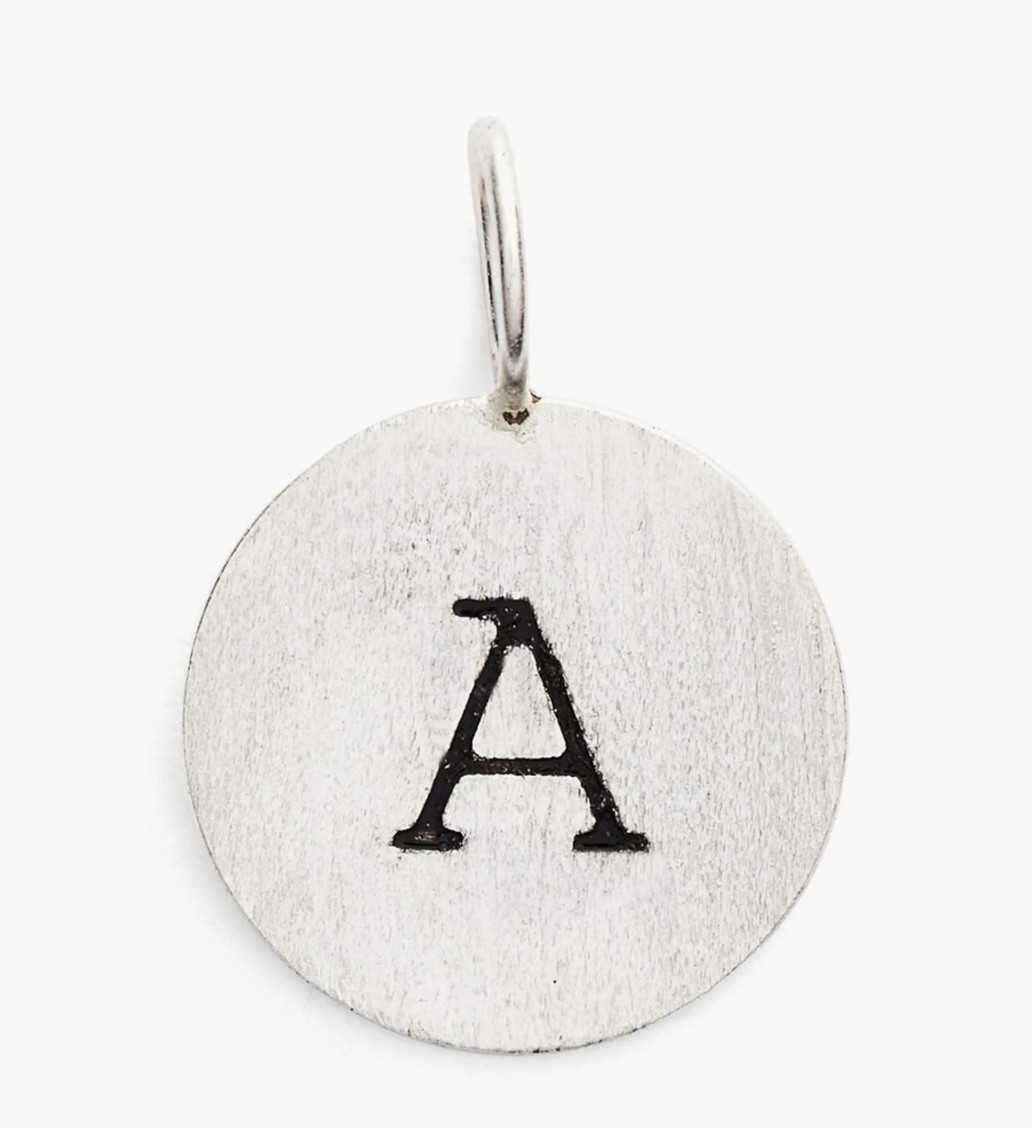 Argento Vivo X6302 Sterling Silver 925 Initial Letter Disc Charm ‘A’