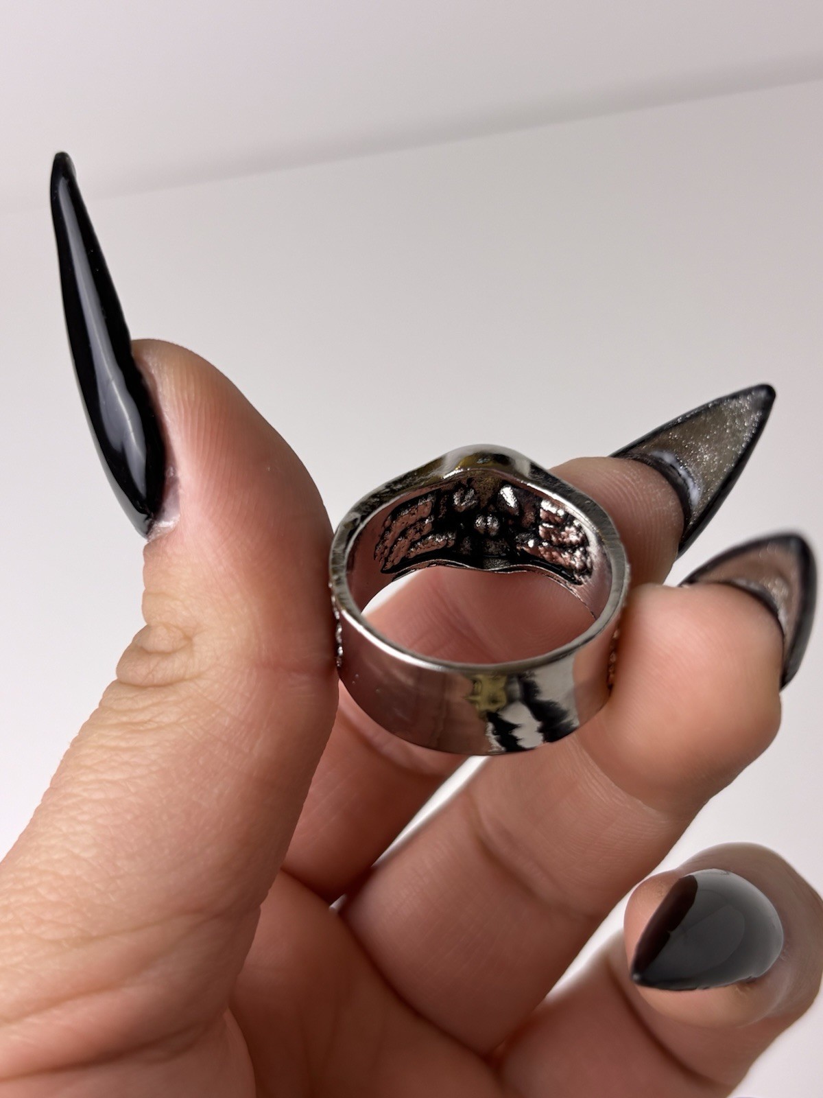 Men’s Silver Skull Ring 925 Sterling Silver Liberation Freedom Or Death Size 13