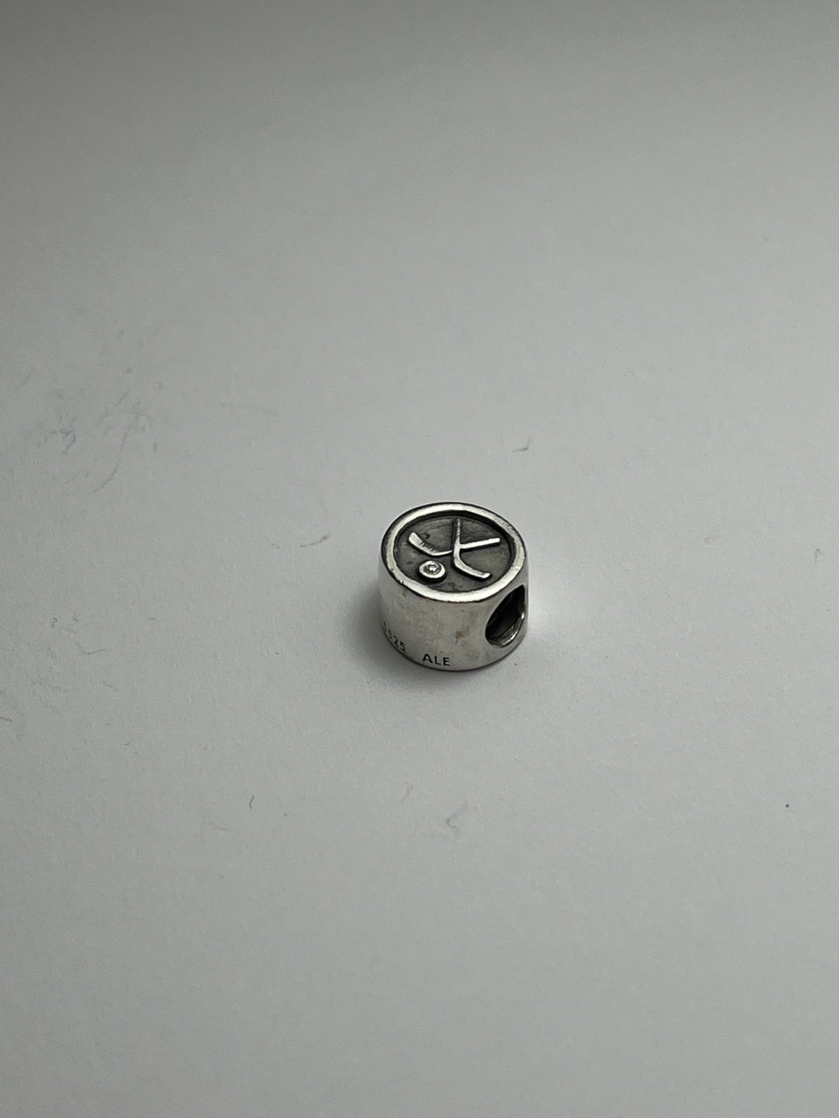 Pandora Authentic Hockey Sticks & Puck Charm CZ Sterling Silver ALE S925