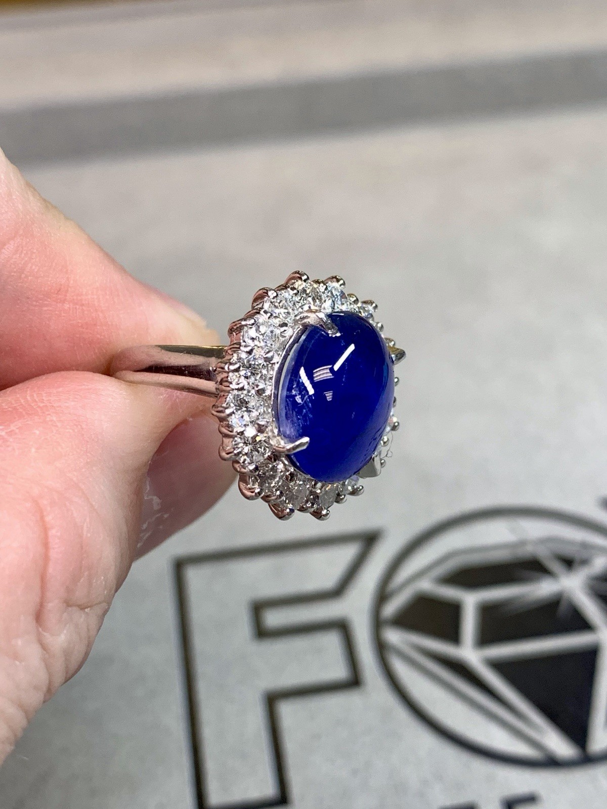 Estate Untreated 7.68ct Burmese Star Sapphire Diamond Platinum Cocktail Ring GIA