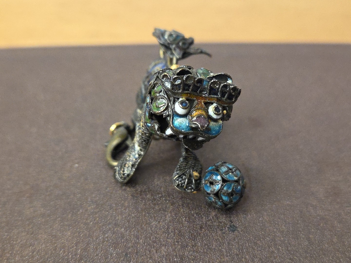 VINTAGE CHINESE EXPORT FU DOG FIGURAL NECKLACE EXTENDER