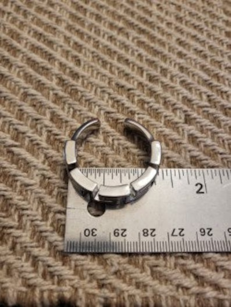 HANDMADE Silver Greek Key Penis Glans Ring Solid Cuff Style New *