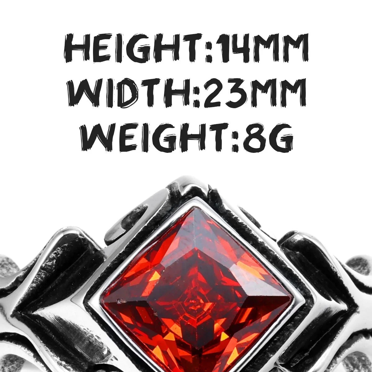 Multi Color Gemstone Unique Stainless Steel Men Rings Punk New In For Male Women