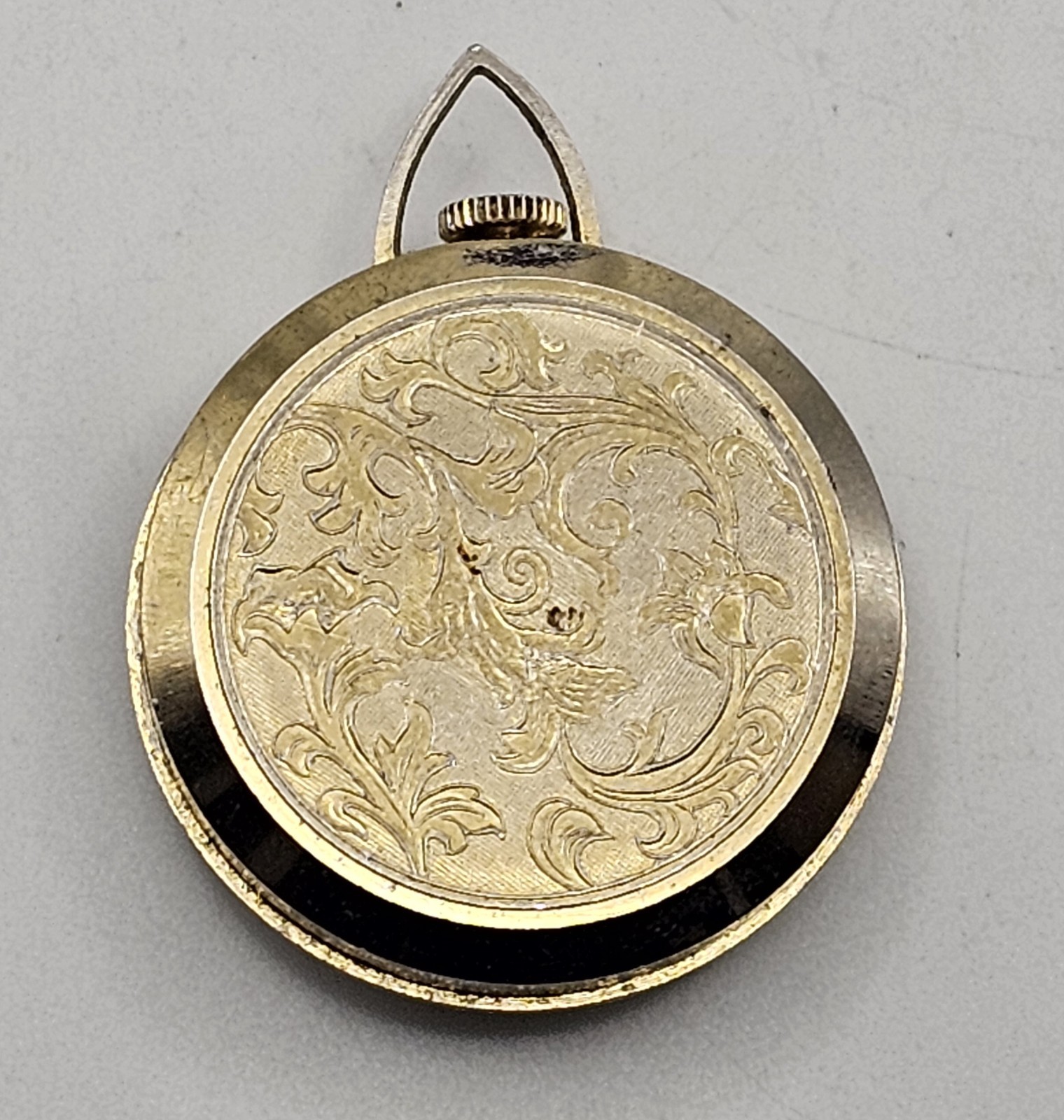 Monat Vintage Gold Tone Pendant Watch with Roman Numerals – Working