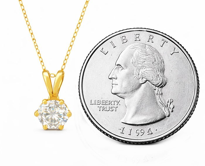GENUINE 0.27 Cts DIAMOND PENDANT SOLID 14k YELLOW GOLD – New With Tag