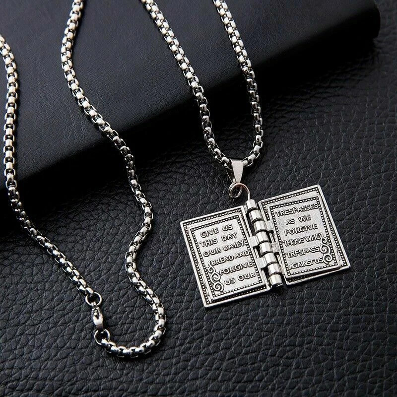 Bible Verse Necklace – Pendent Psalm 23:4 – Religious Necklace – 13″