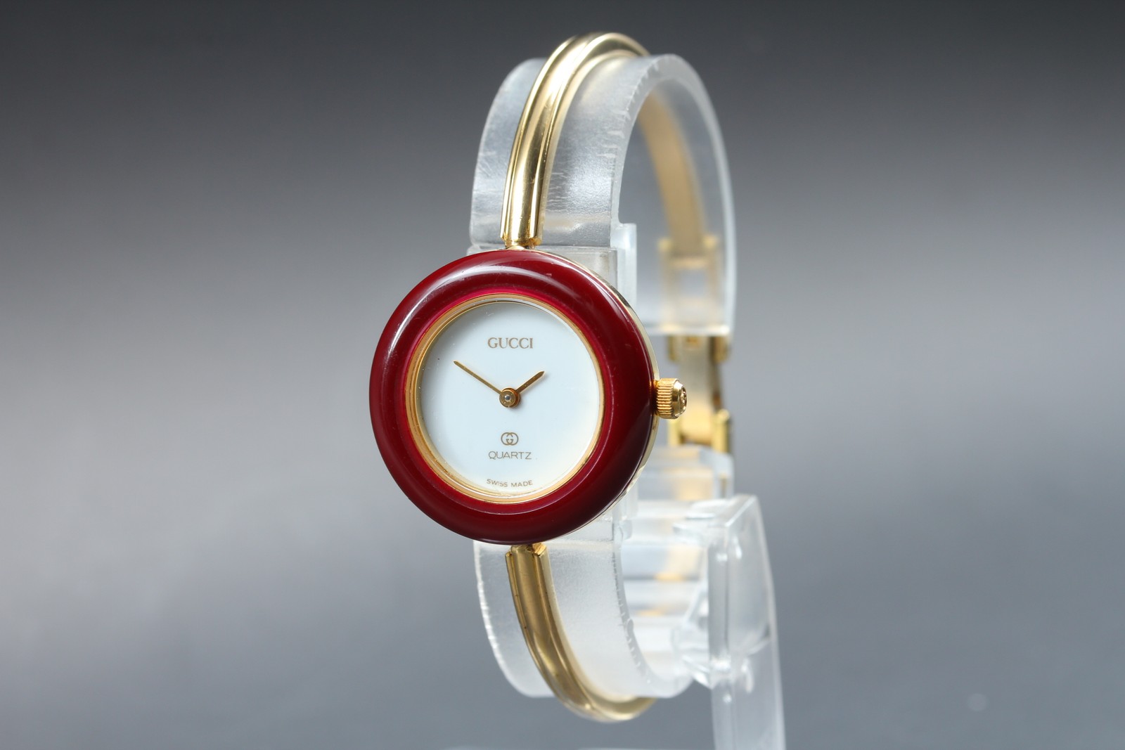 [Exc+5] Gucci Change Bezel 1100L Quartz Burgundy Women’s Vintage Luxury Watch
