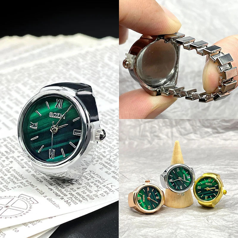 Kiss Jewelry Green Digital Quartz Finger Watch Rings for Women Men Couple