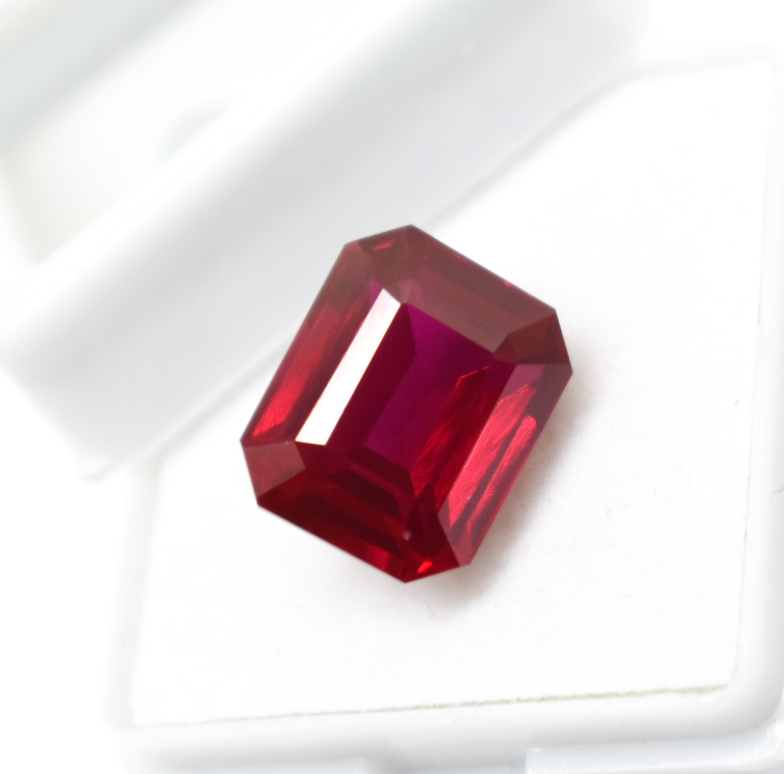 Emerald Cut Certified Myanmar’s 10 Ct Red Ruby Natural Beautiful Loose Gemstone