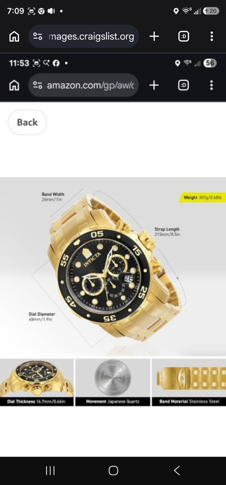 Invicta Pro Diver 0072 Wrist Watch for Men