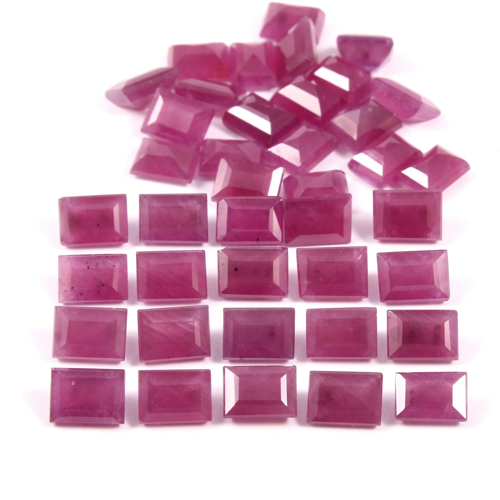 AAA Natural Mozambique CERTIFIED Red Ruby Emerald Cut Gemstone 7x5MM Lot – 5Pcs