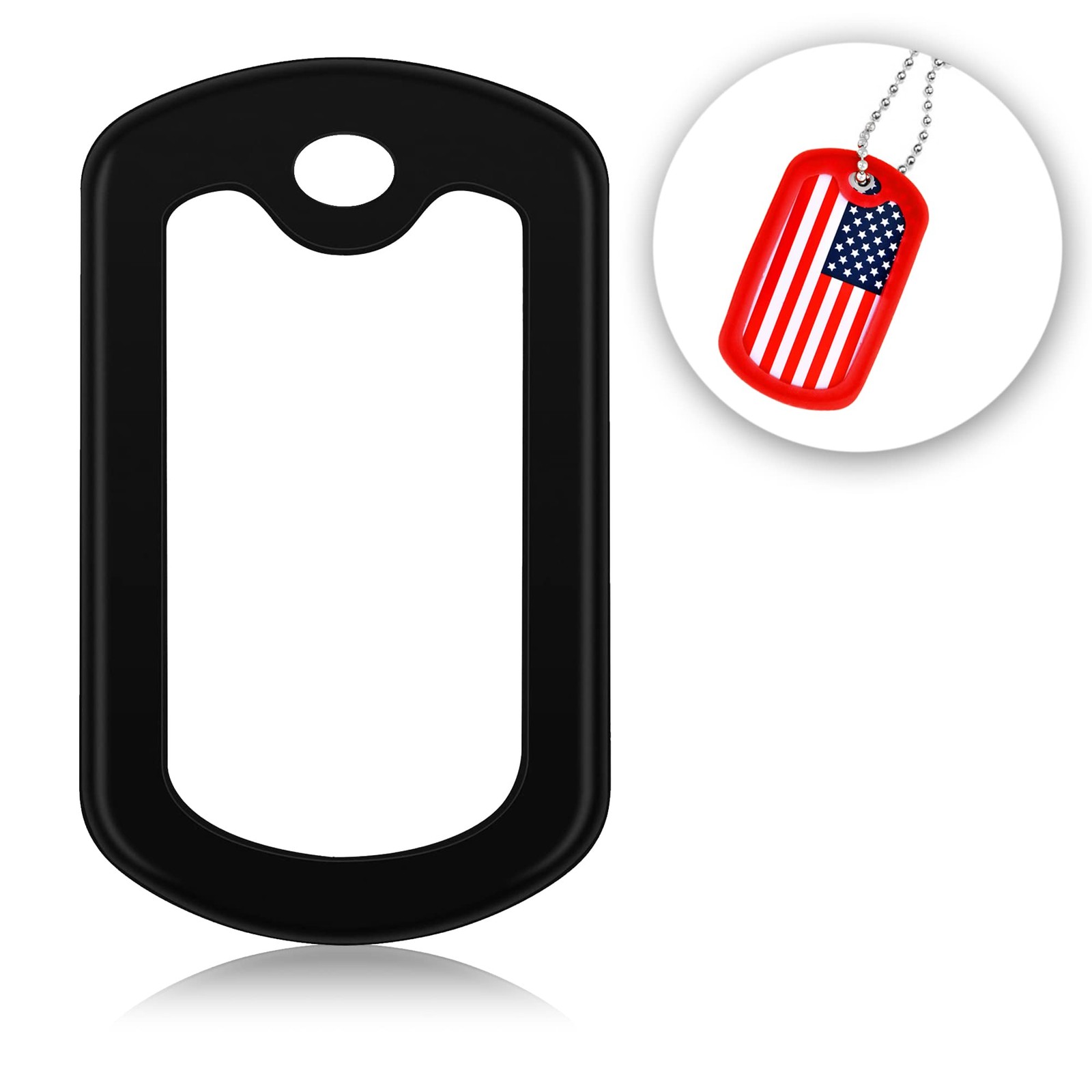 PinMart Black Military Dog Tags Silencers – Engraved Dog Tag Holder – Silicon…