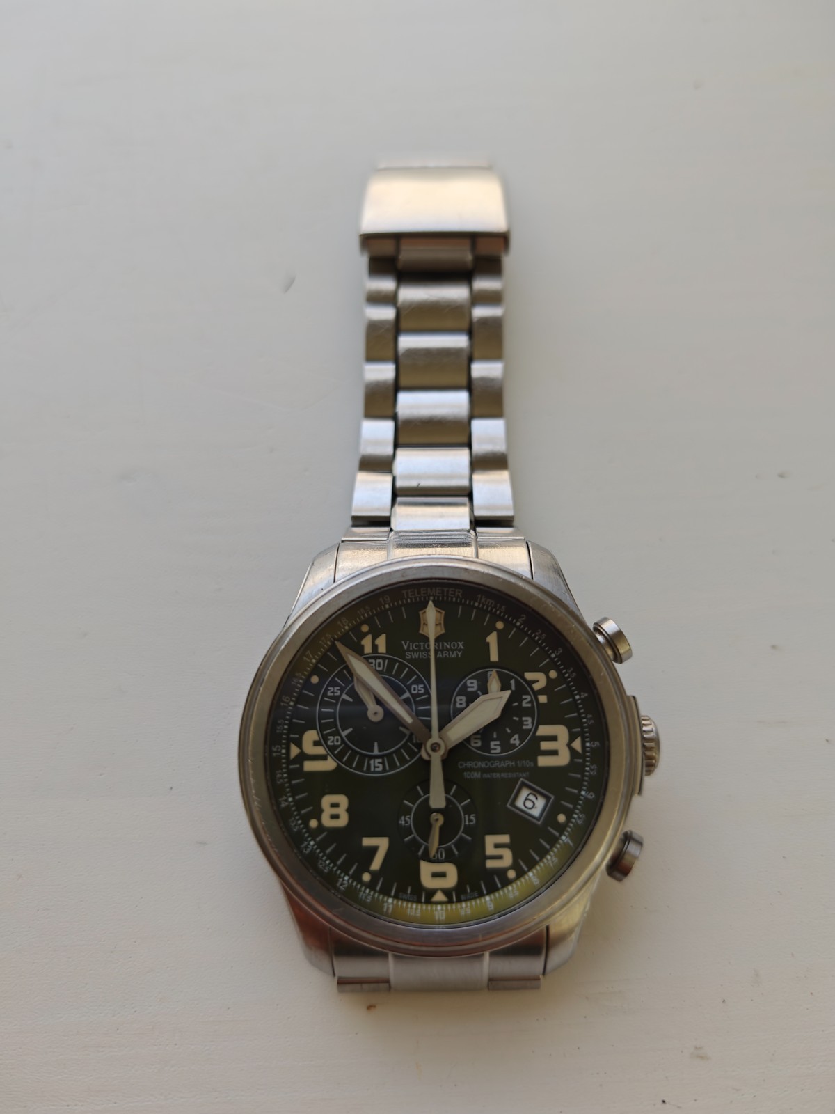Victorinox Swiss Army Infantry Vintage Chrono 241288 Green Dial – Fresh Battery