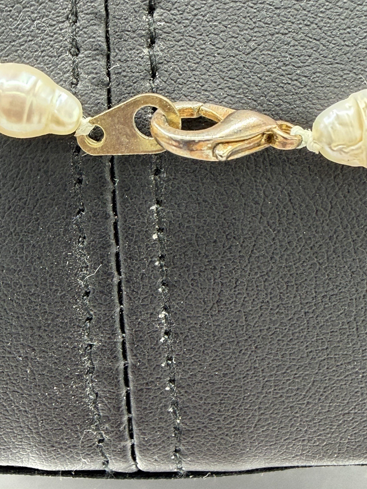 Vintage Baroque Pearl Necklace Strand Large White / Cream Genuine Pearls 19”