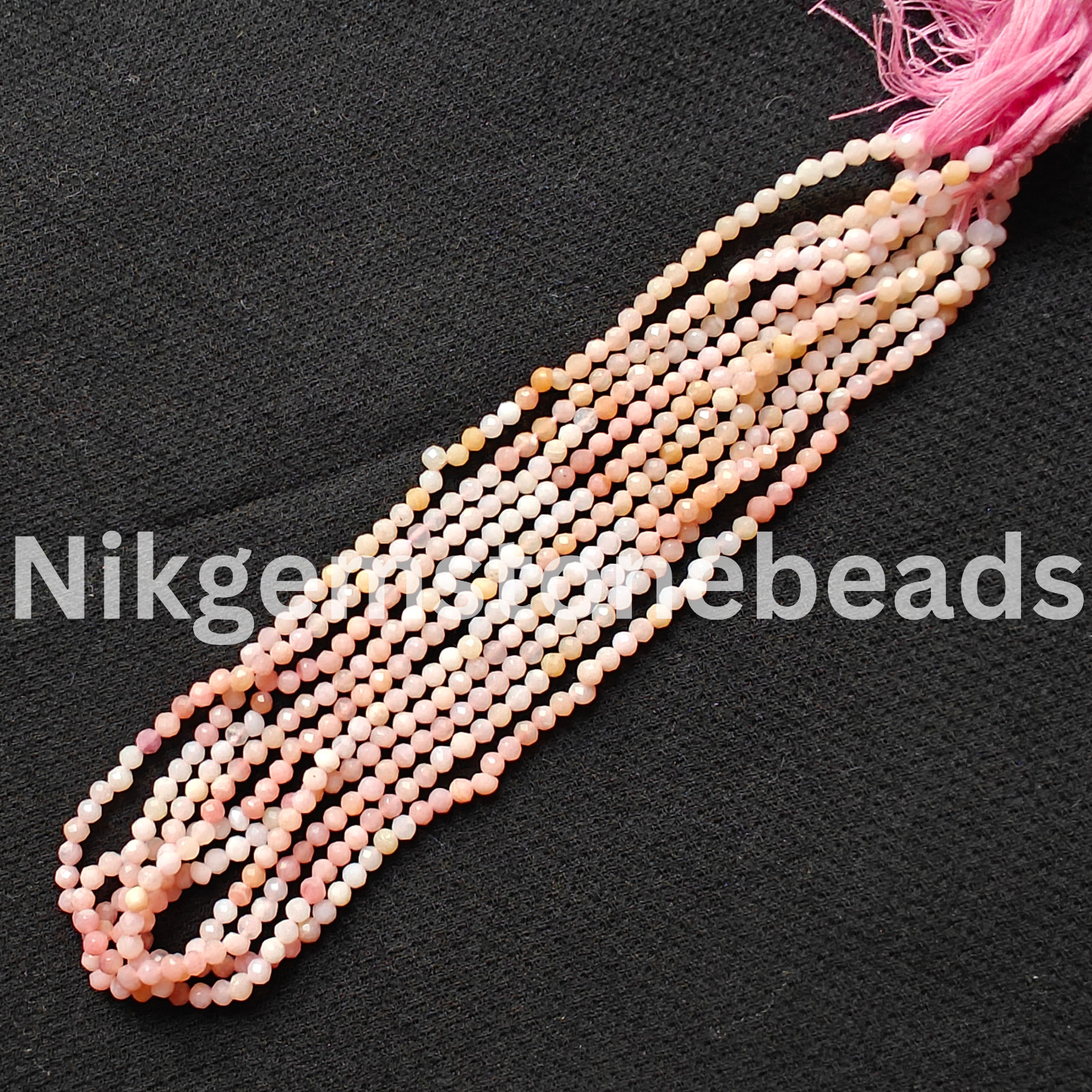 Natural Shaded Peruvian Opal Beads, Micro Faceted Round Cut Stone, 3.25-3.45 MM.