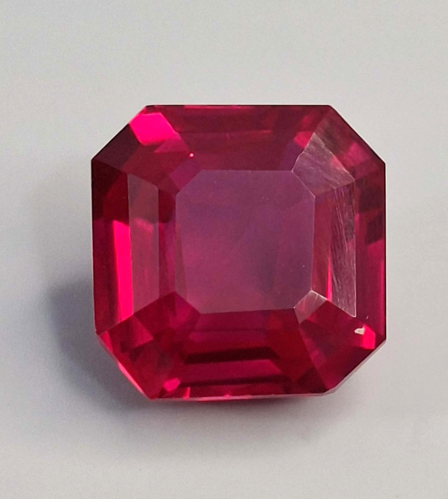 Natural 12-14 Ct Dark Pink Sapphire Asscher Cut Certified Loose Gemstone RK276