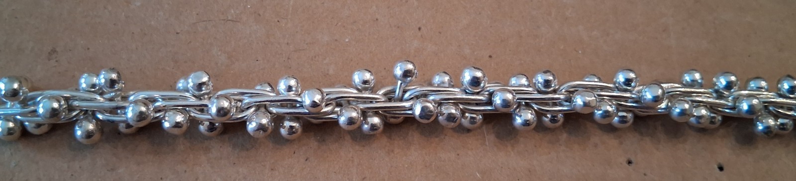 Heavy Sterling Silver DNA Graduated Bead Ball Link Toggle Bracelet-54.6 GRAMS