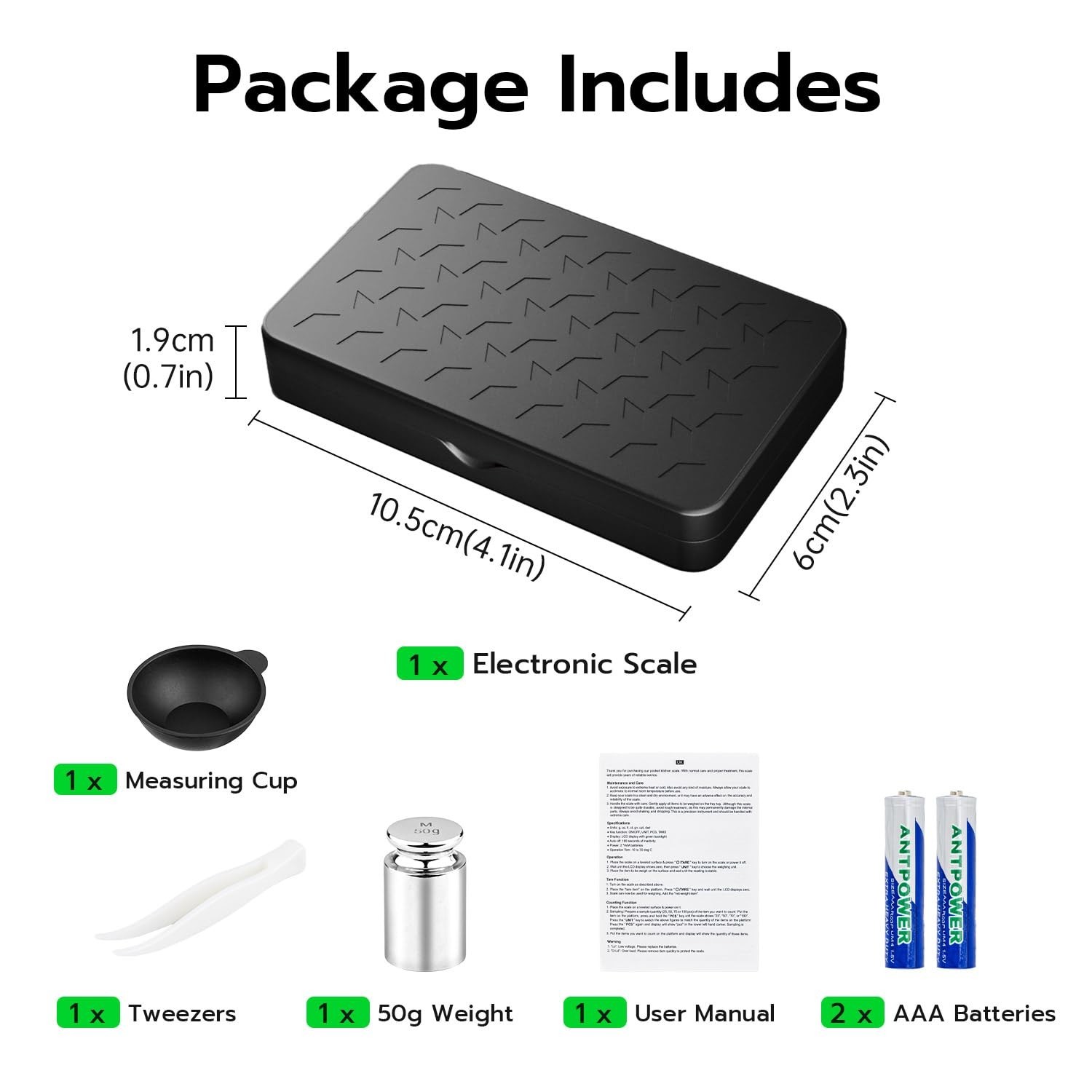 Digital Milligram Scale 50G X 0.001G, Mini Precision Scale with Tare Weight Func