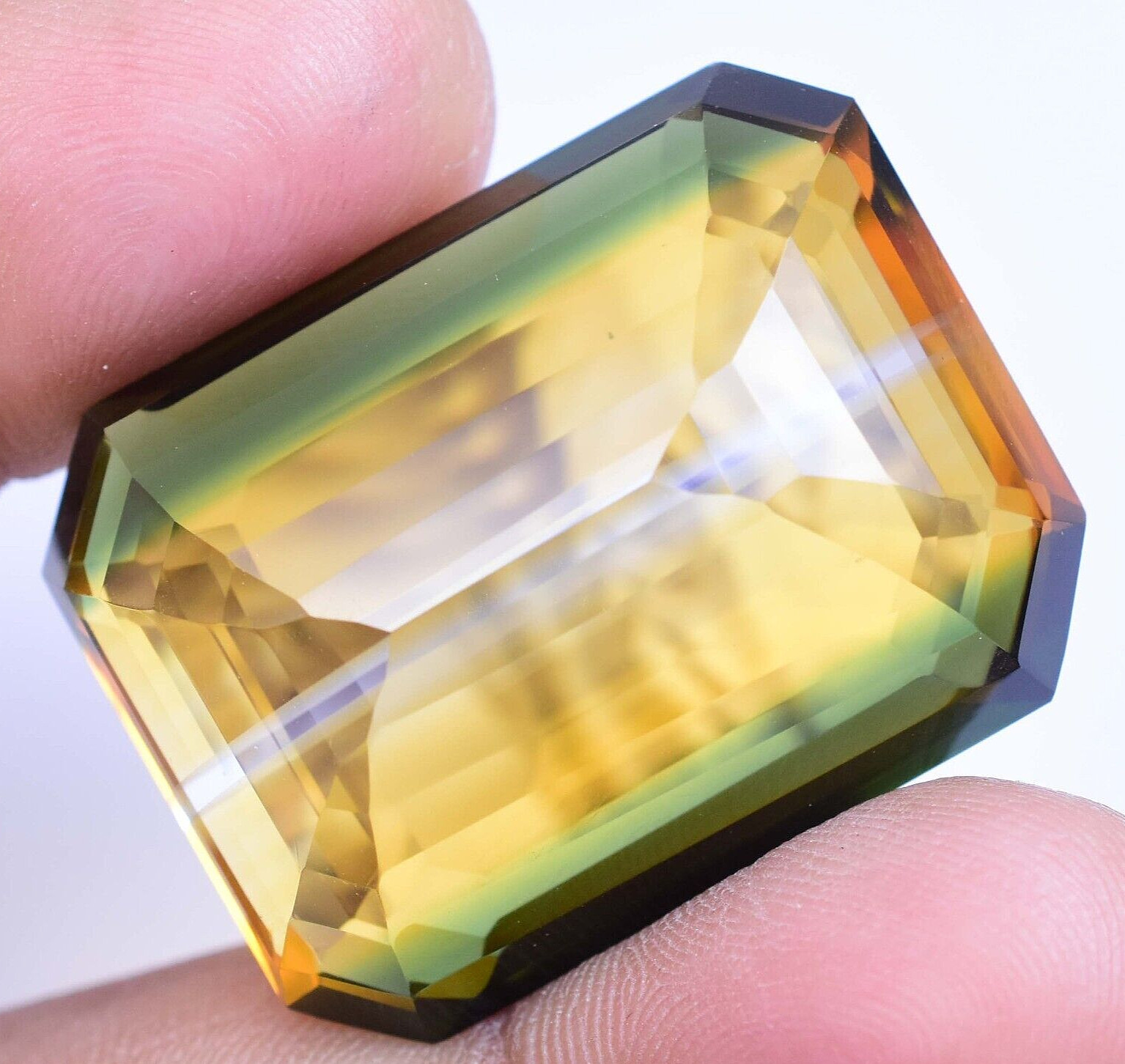 Natural Bi-Color Tourmaline 72.90 Ct Emerald Cut AGL Certified GIGANTIC Gemstone