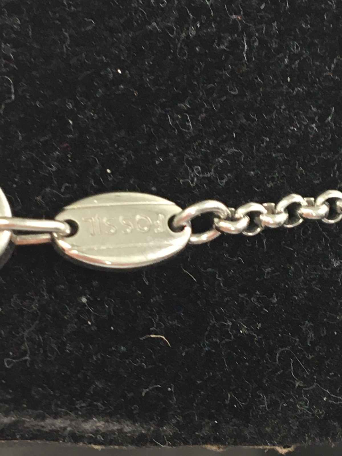 Fossil Necklace Women’s Stainless Steel Assorted Beads Dangle Necklace (H12)