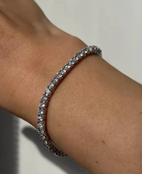 6.60CT Round Cut Natural Diamond Engagement Tennis Bracelet 14K White Gold