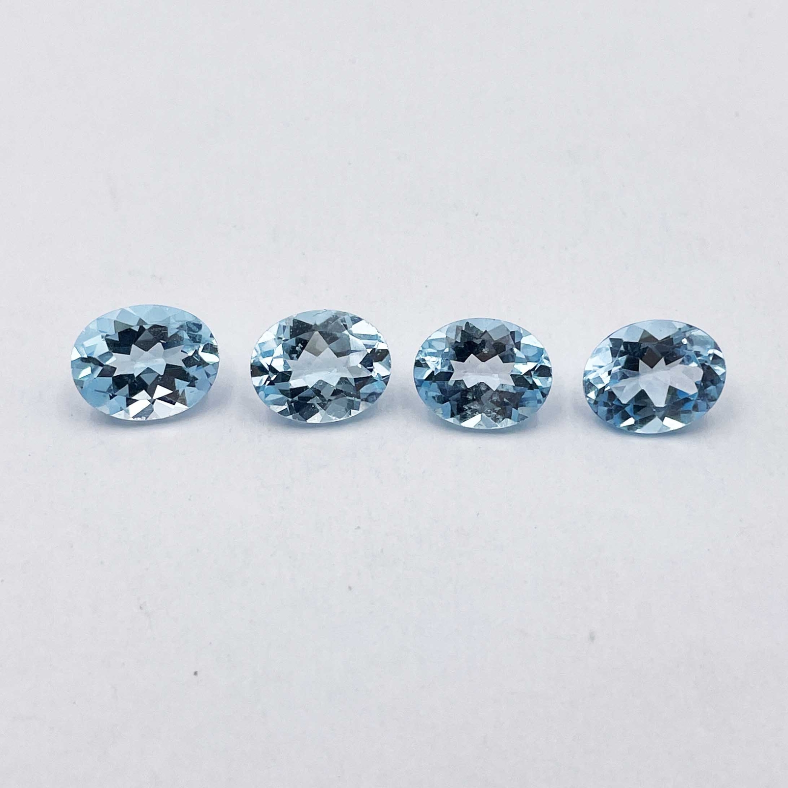 Natural Sky Blue Topaz Oval Cut Loose Gemstone Lot 4 Pcs 8*10 MM 11.50 CT