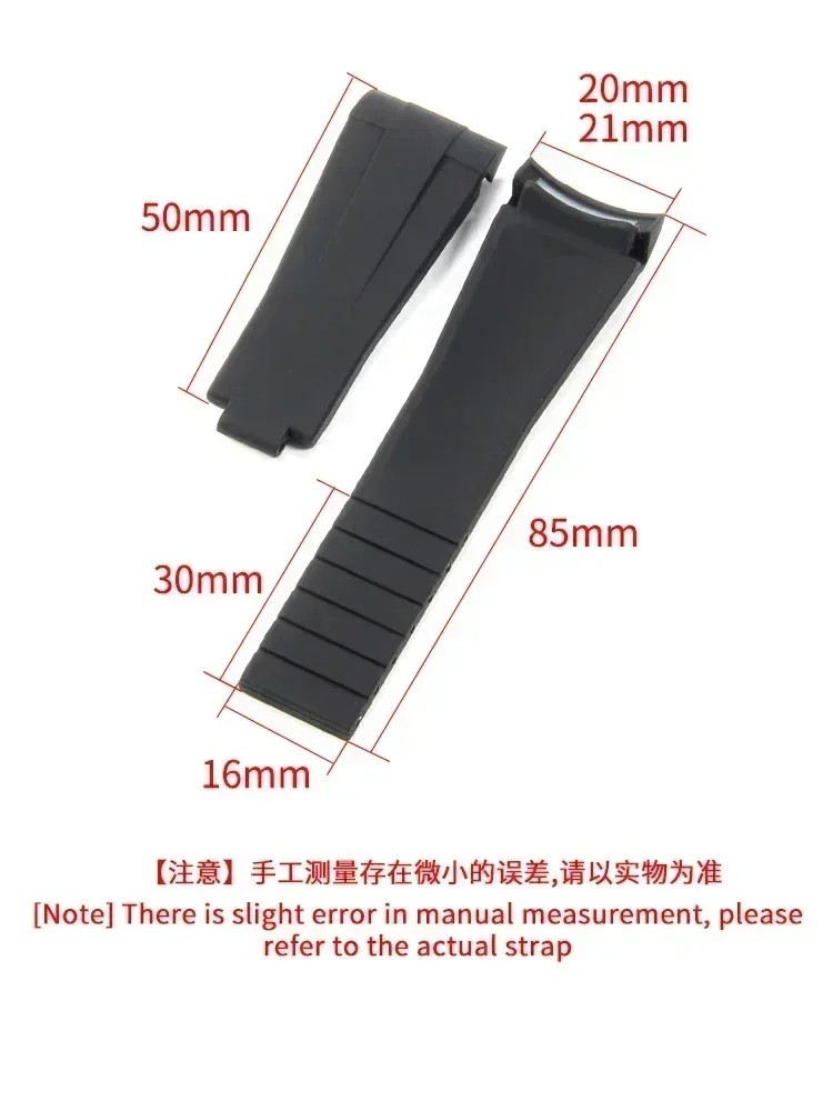 Silicone Curved End Watch Strap 20mm Replacement Band Waterproof Sport Wristband