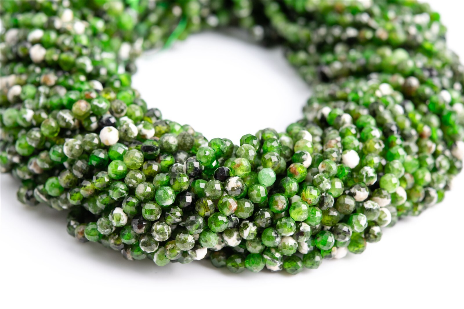 2-3MM Genuine Natural Chrome Diopside Bead Grade A Faceted Round Loose Beads 15″