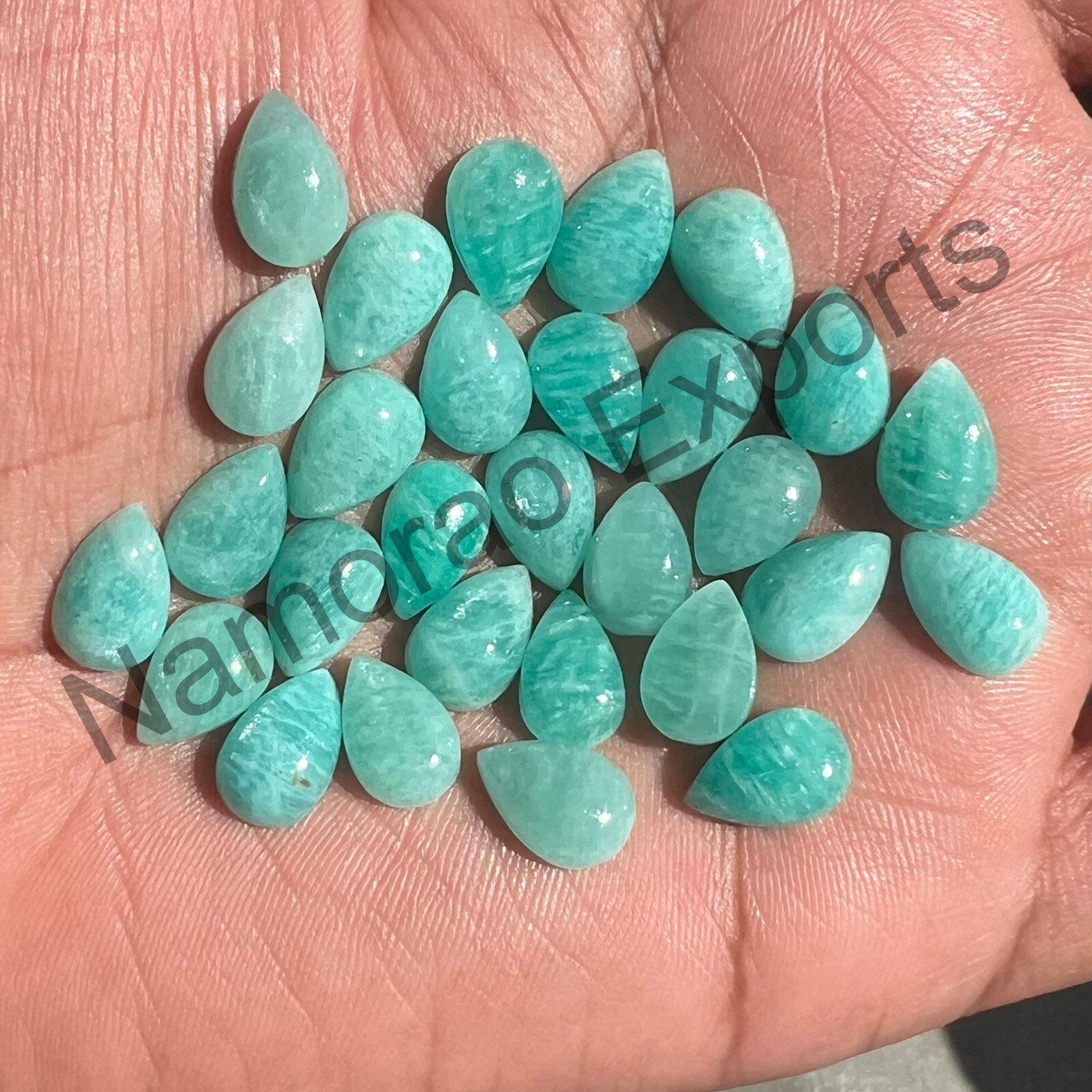 Natural Amazonite Pear 5×7 mm to 15×20 mm Cabochon Loose Gemstone Lot