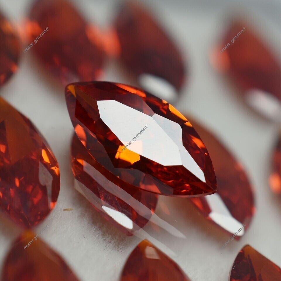 Natural CERTIFIED 20 Pcs Sapphire Orange Marquise Cut Loose Gemstone 7×5 mm Lot