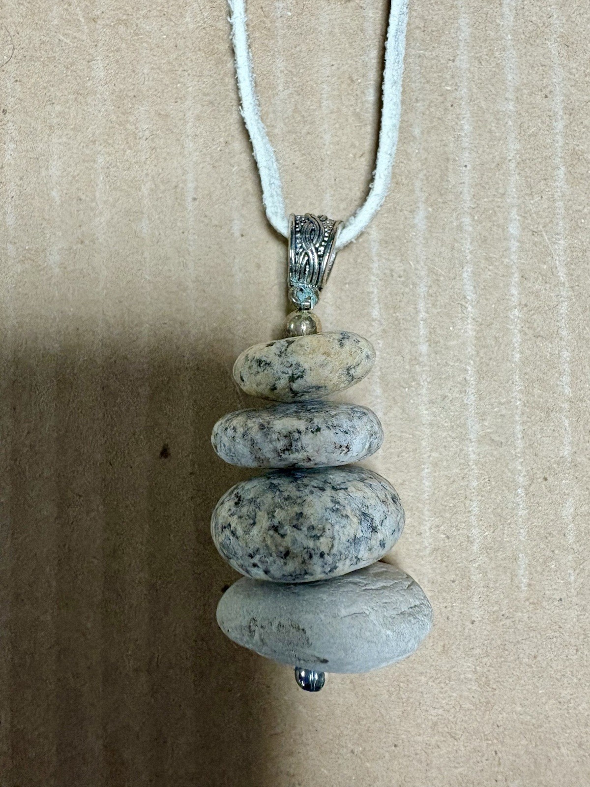 Beach Stone Cairn Necklace, Stones From The Shores Of Lake Superior