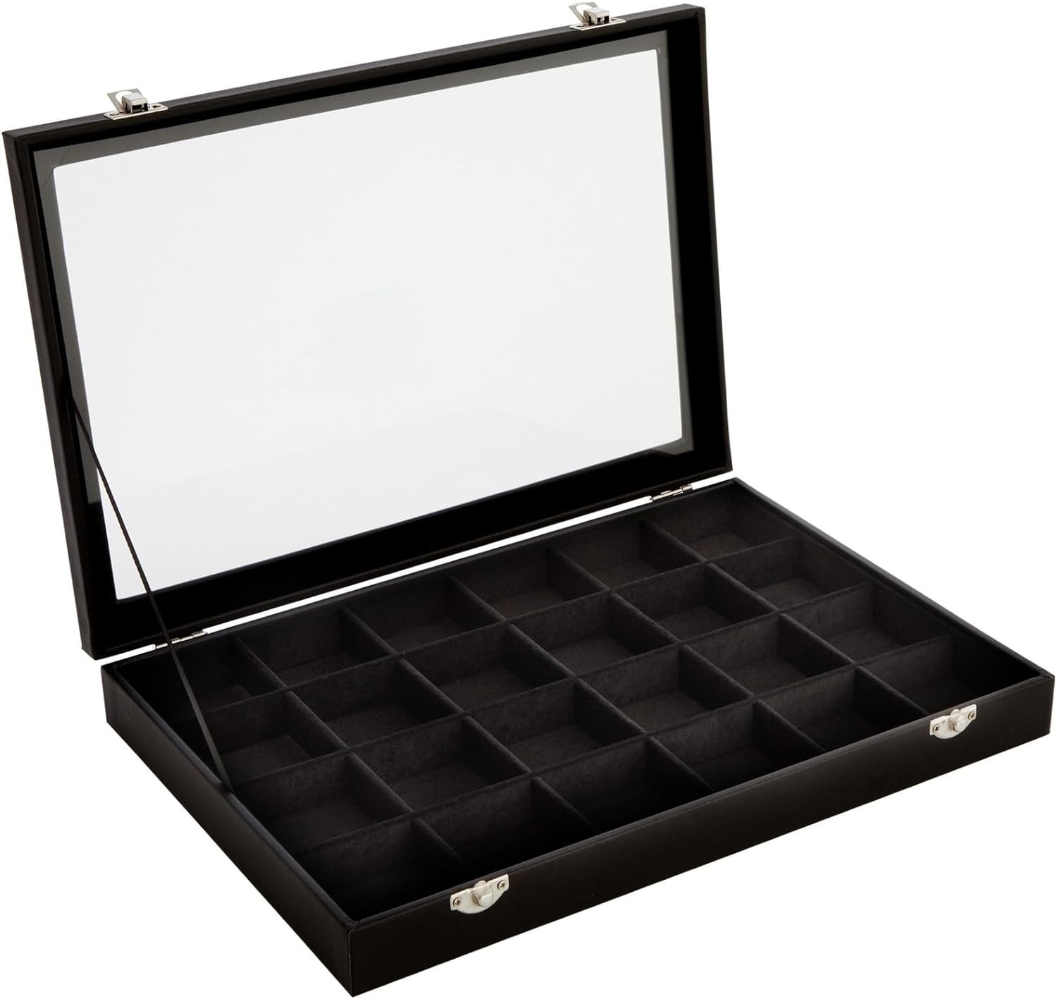 Black Velvet Jewelry Display Tray Organizer Case, Rock Collection Box for Gemsto