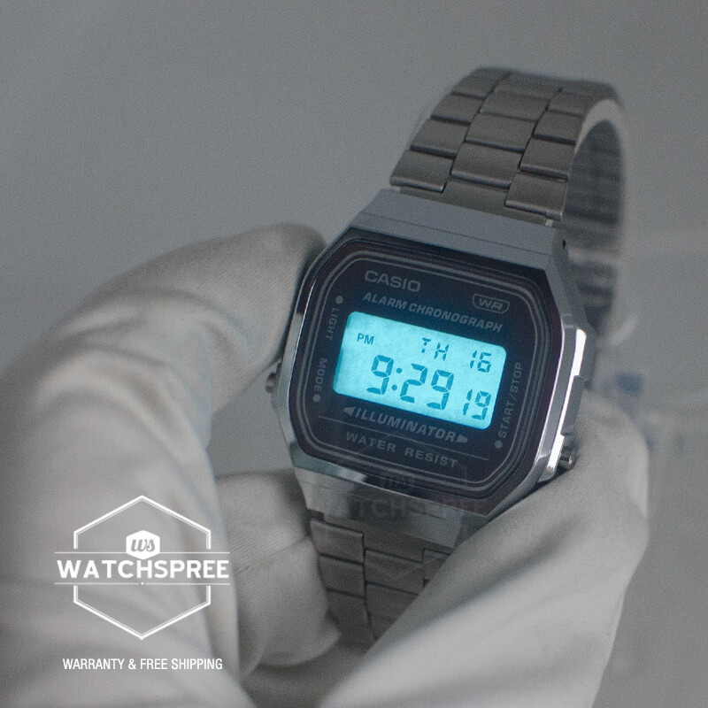 Casio Vintage Style Digital Stainless Steel Band Watch A168WA-5A