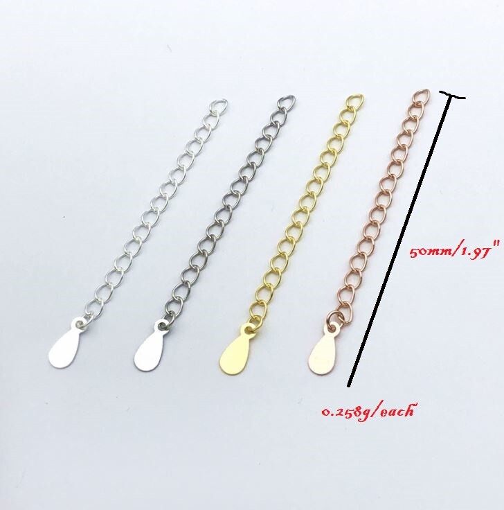 5cm/2″ Rose Gold S925 Sterling silver Extension Chain Bracelet Necklace Extender