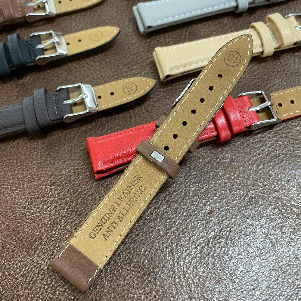 WHOLESALE 10pcs Mix Cow Leather Padded Watch Strap Band 12/14/16/18/20mm (S-5)