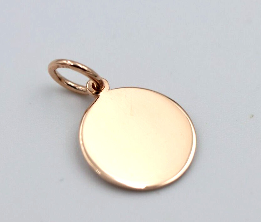 Genuine 9ct 9k Solid Rose Gold 12mm disc round circle pendant – Free Post