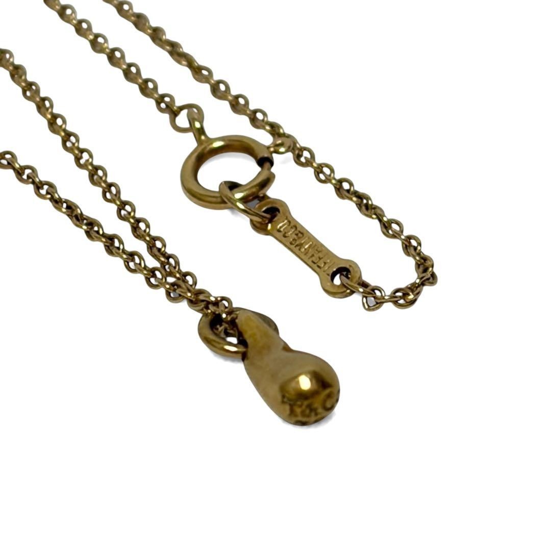 TIFFANY & Co. Teardrop Necklace 750YG 18K Yellow Gold 2.1g 40cm Auth Used