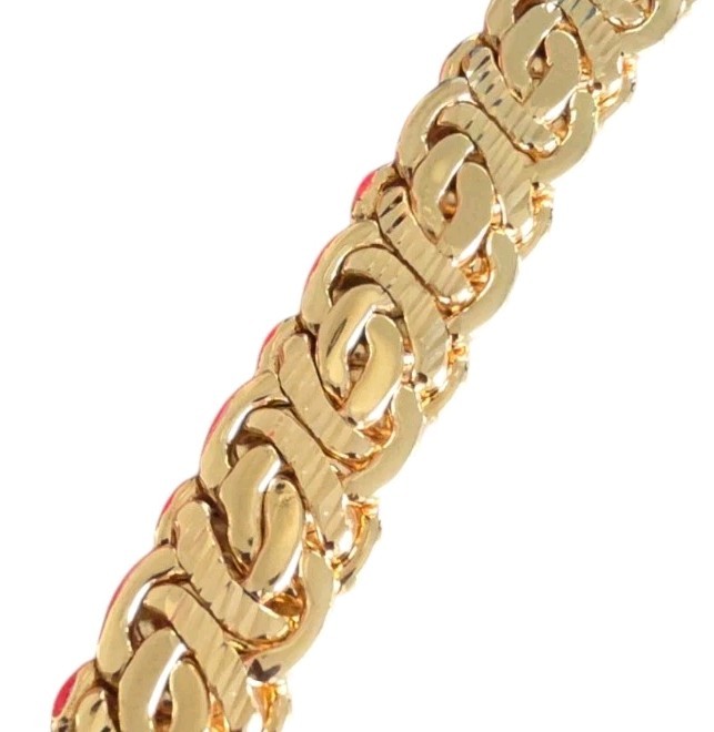 ROMANZA ITALY Byzantine Woven Chain Bracelet 8.25 In Gold Plated Over Bronze