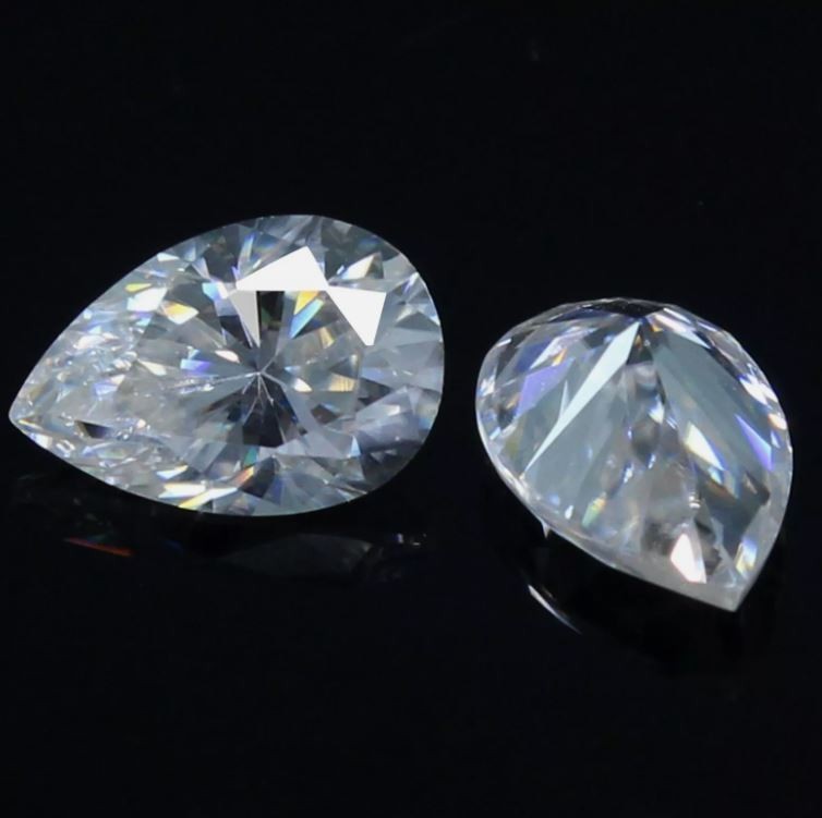 2.50 x 3 mm Pear Loose CVD Diamond Pair Lab-Grown D Color IF Clarity Certified