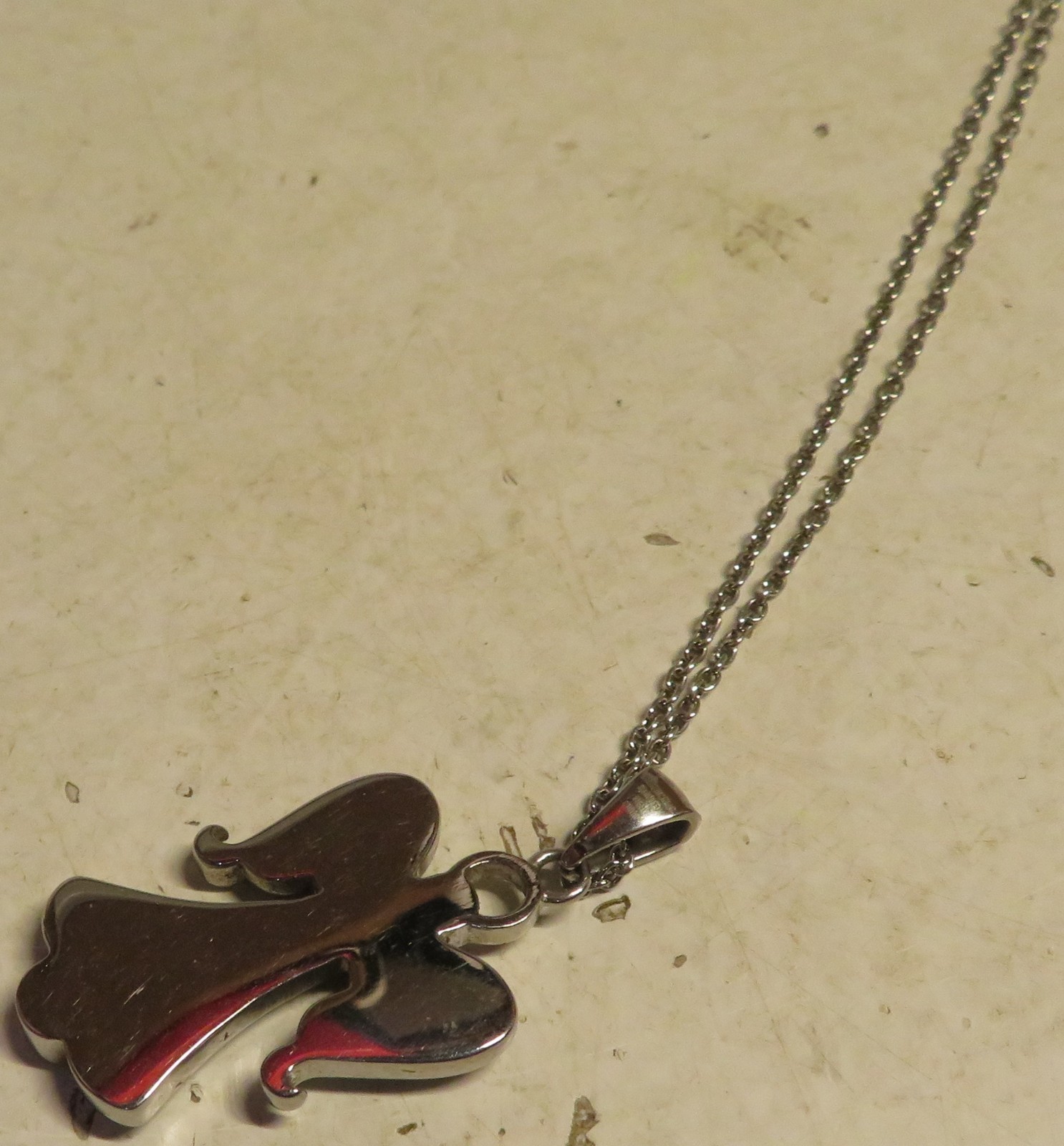 Connections From Hallmark Stainless Steel Angel Pendant Necklace 18″ 2″ Charm
