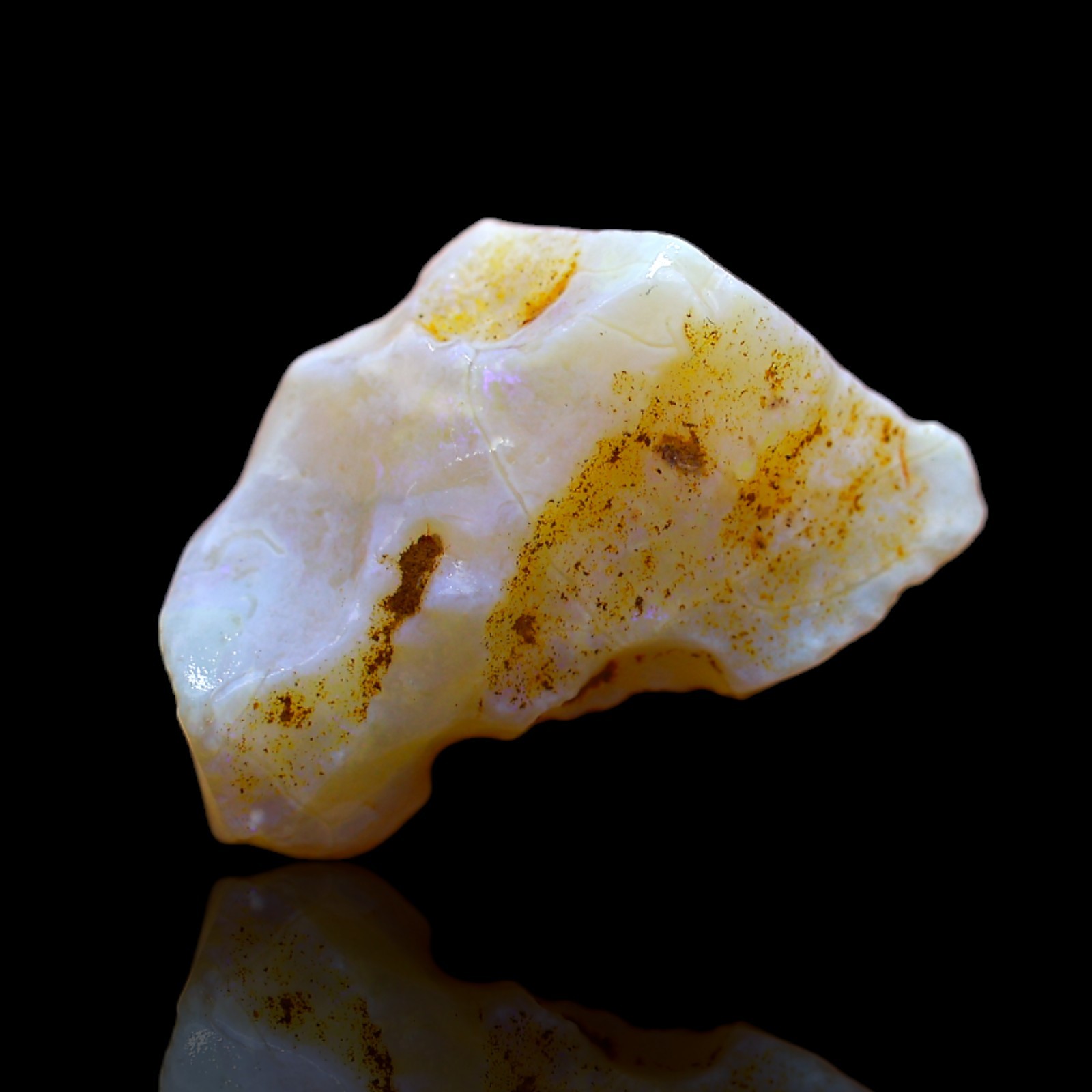 6.45 Cts Natural Australian Fire Opal Gemstone Earrings Making Rough 21x13x5 mm