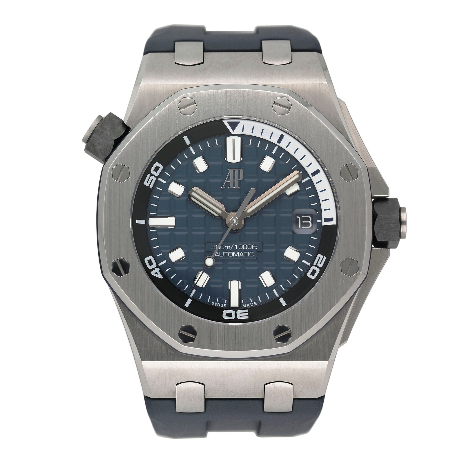 Audemars Piguet Royal Oak Offshore Diver 15720ST Blue Dial Mens Watch With Paper