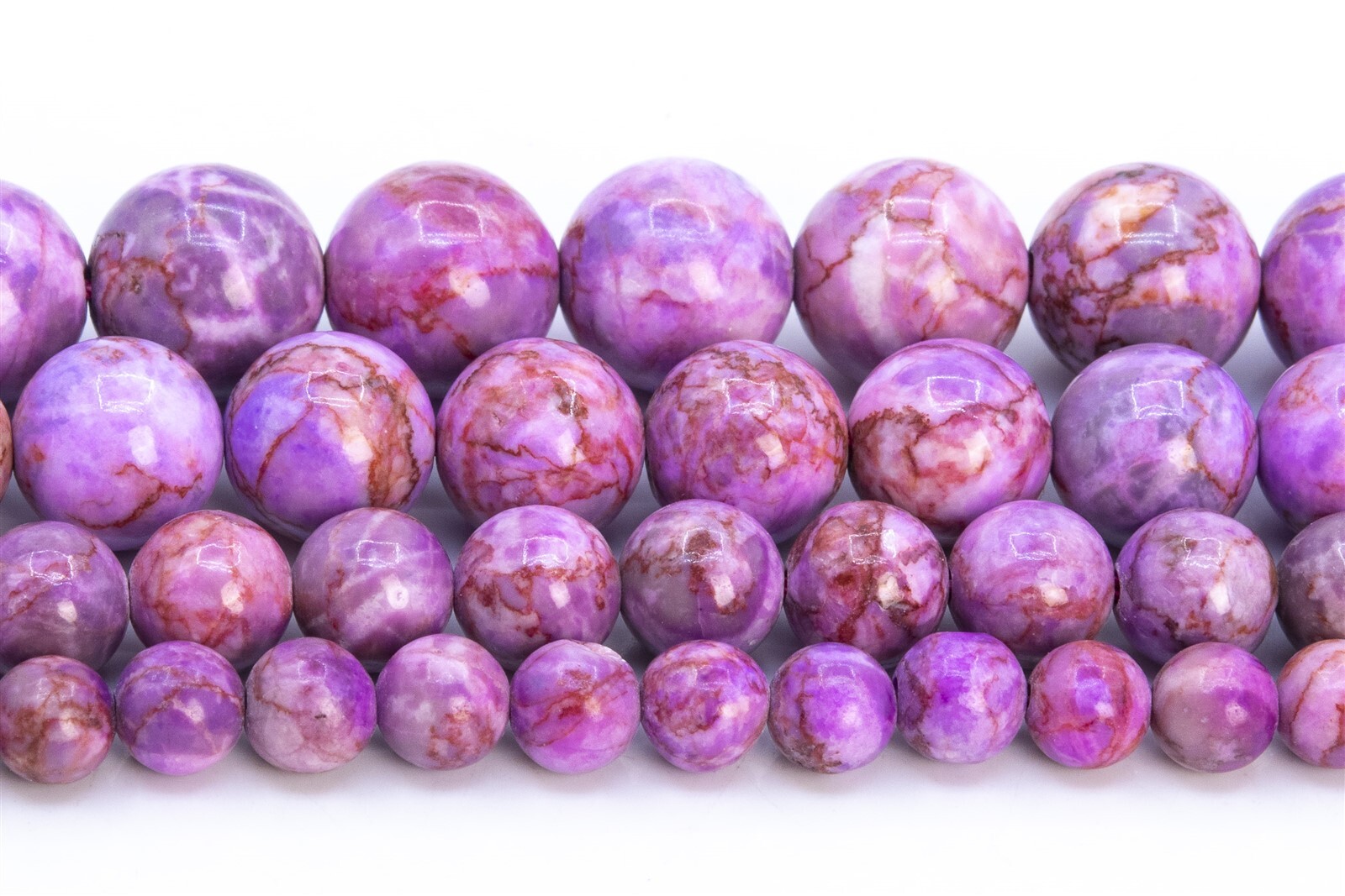 Pink Purple Magnesite Turquoise Beads Grade AAA Round Loose Beads 6/8-9/10/12MM