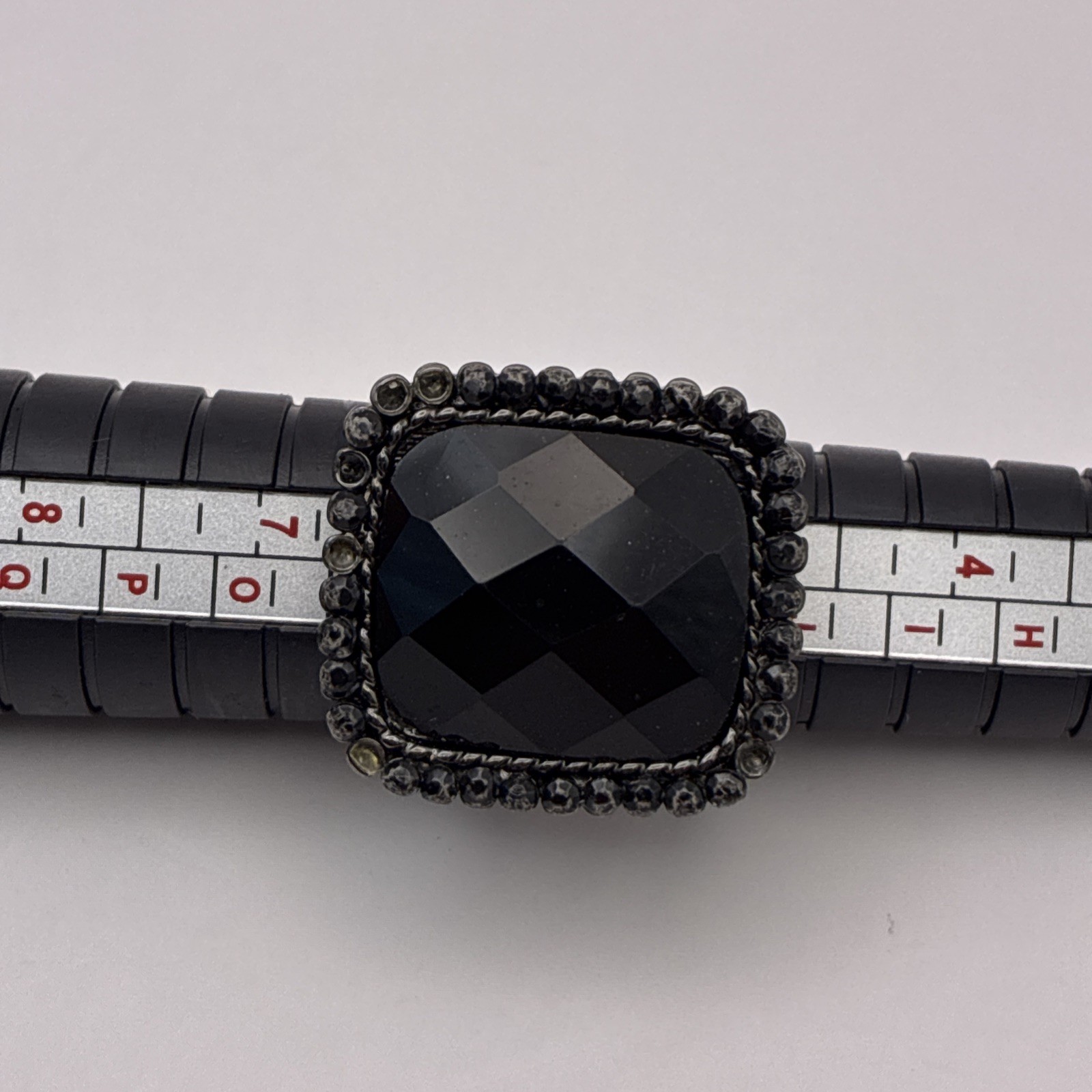 Black Onyx Vintage Style Ring Size 5.5