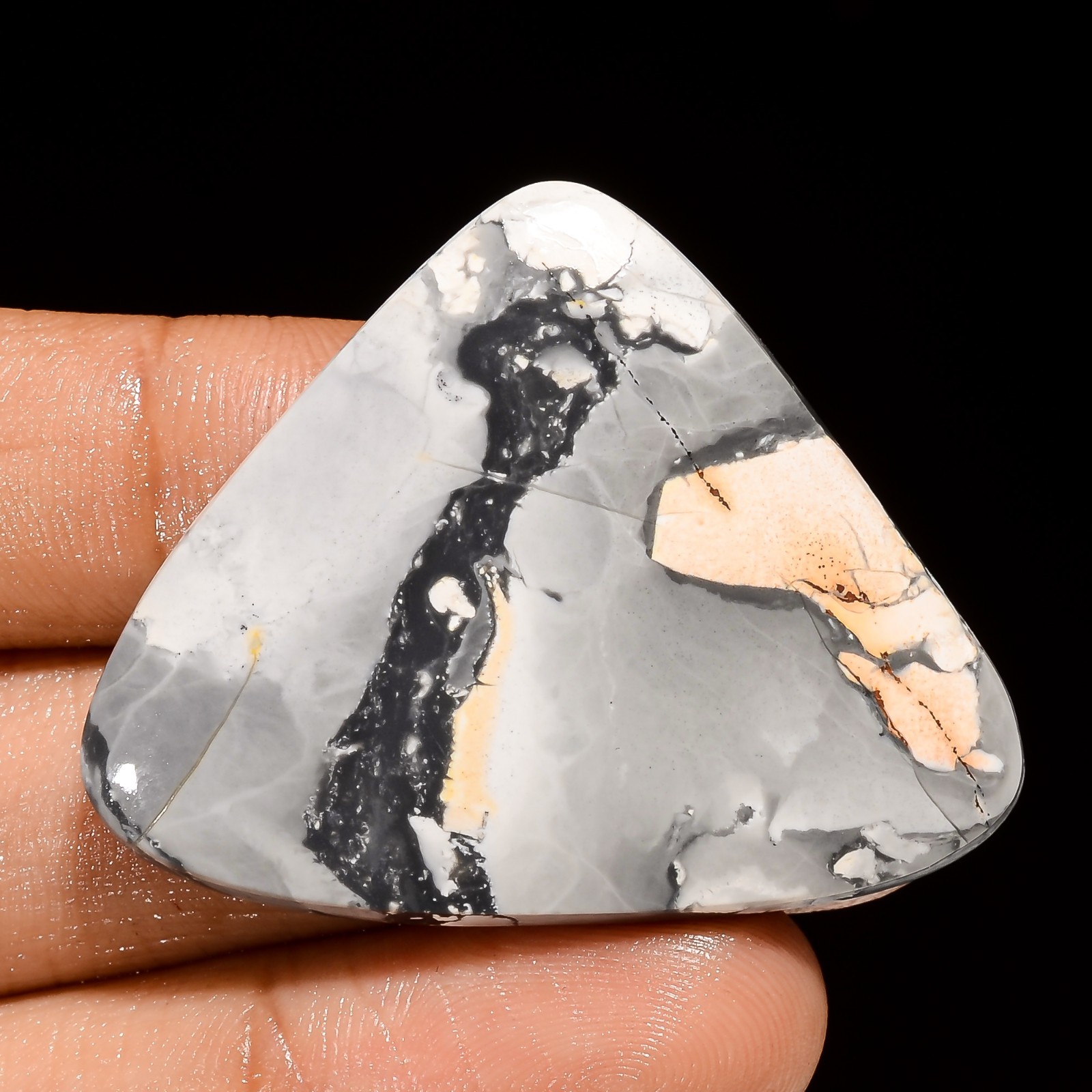 50.5 Ct Natural Maligano Jasper Heart Shape Cabochon Loose Gemstone For Jewelry