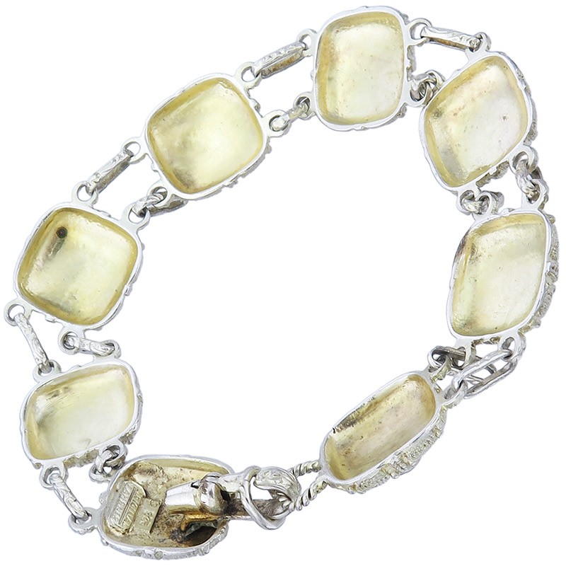 Theodor Fahrner Bracelet Turquoise Stones Sterling Silver Circa 1930